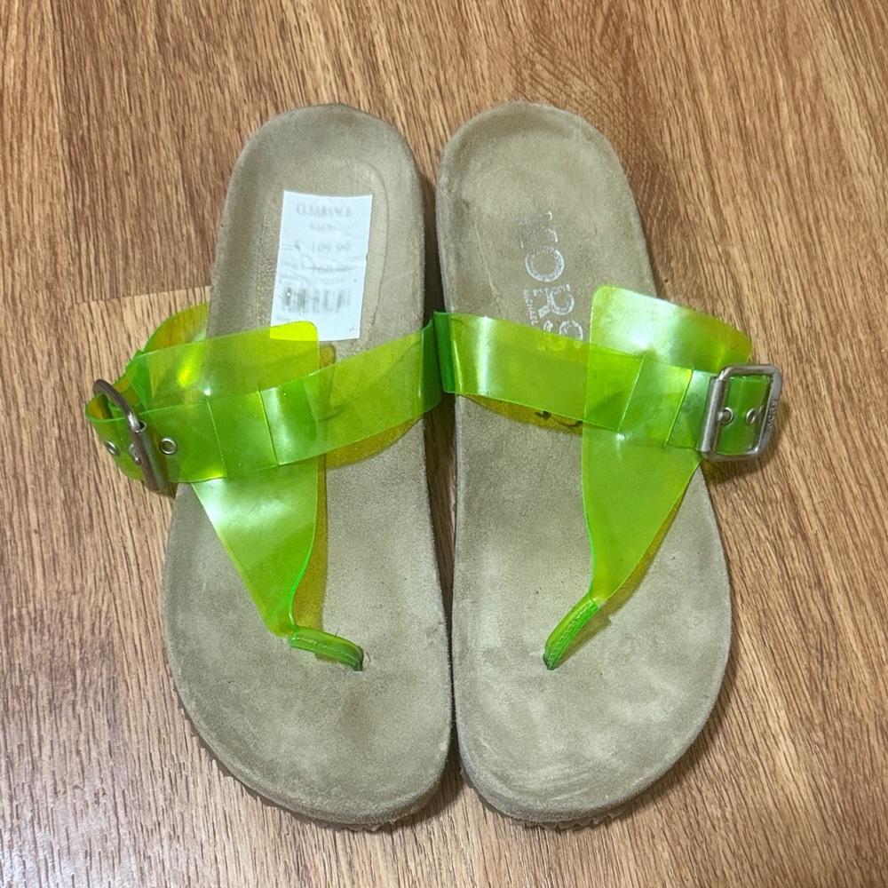 Michael Kors Neon Green Slide Sandals